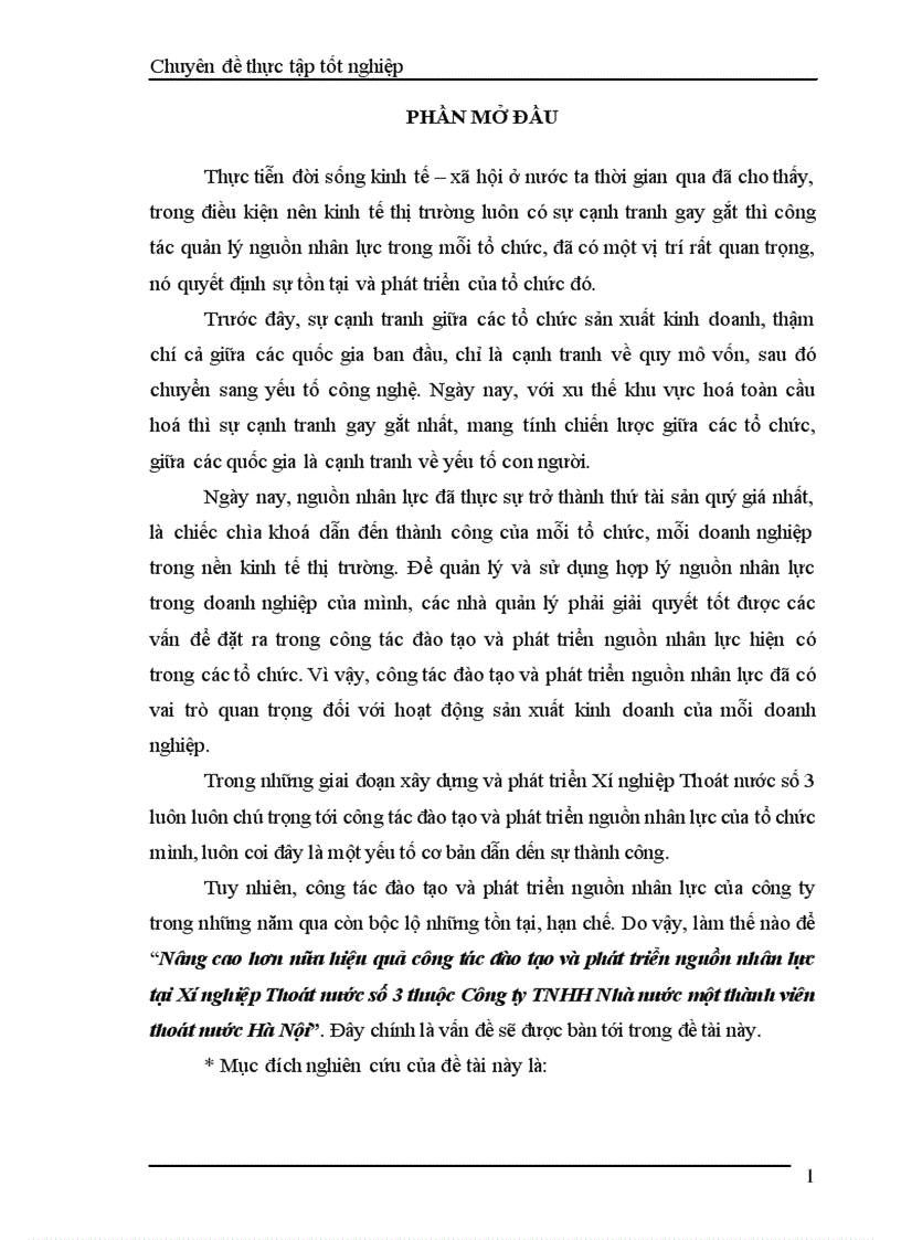 image for page Nâng cao hơn nữa hiệu quả công tác đào tạo và phát triển nguồn nhân lực tại Xí nghiệp Thoát nước số 3 thuộc Công ty TNHH Nhà nước một thành viên thoát