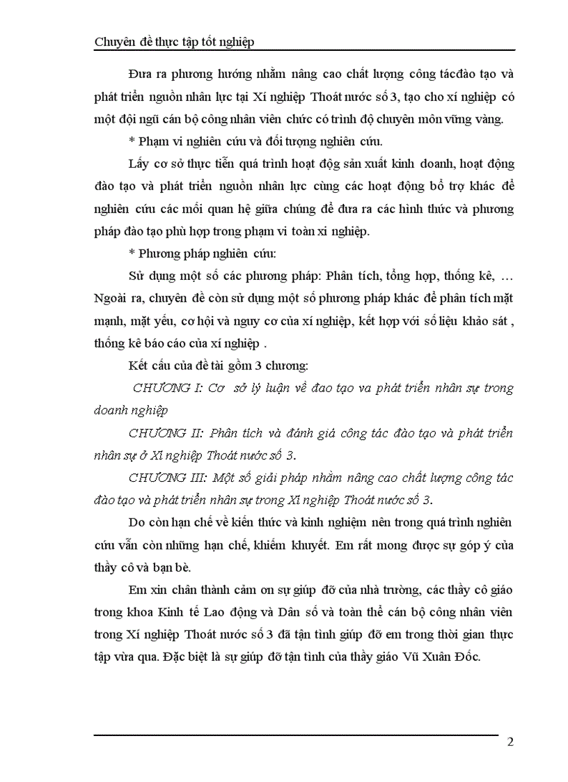 image for page Nâng cao hơn nữa hiệu quả công tác đào tạo và phát triển nguồn nhân lực tại Xí nghiệp Thoát nước số 3 thuộc Công ty TNHH Nhà nước một thành viên thoát