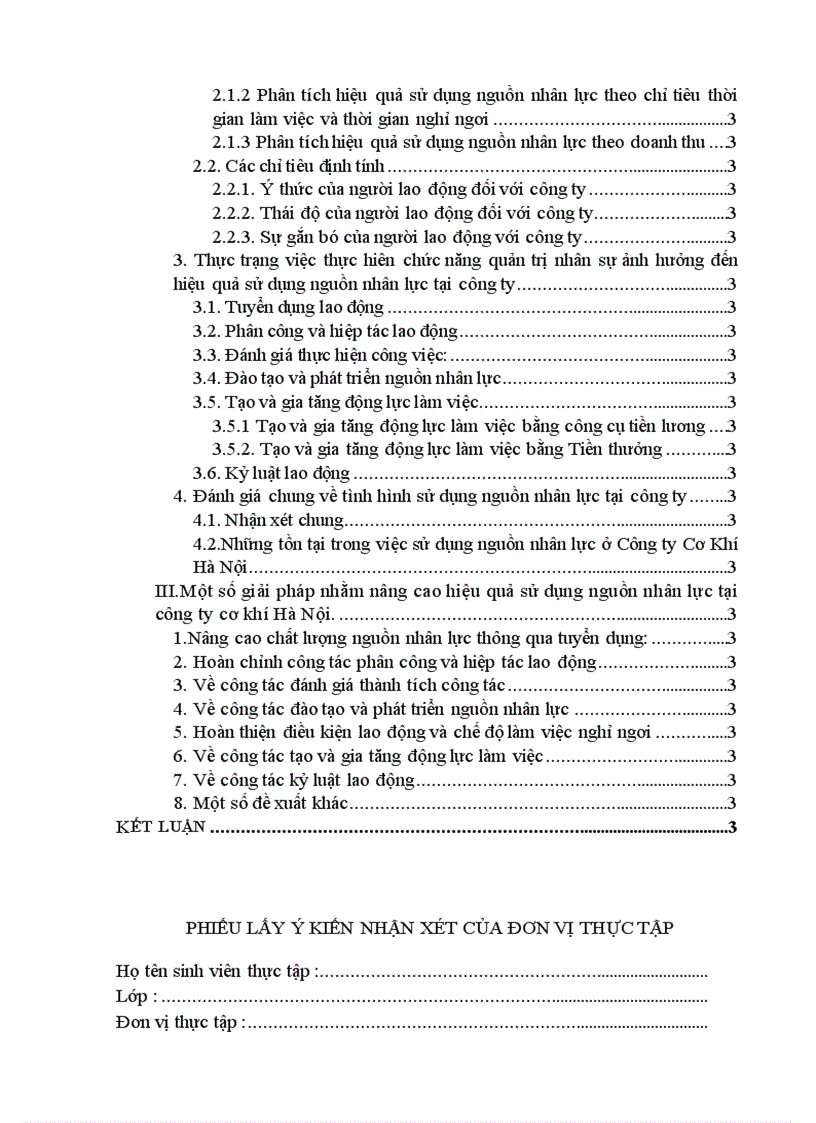 image for page Phân tích thực trạng nhằm nâng cao hiệu quả sử dụng nguồn nhân lực tại công ty TNHHNN một thành viên Cơ Khí Hà Nội