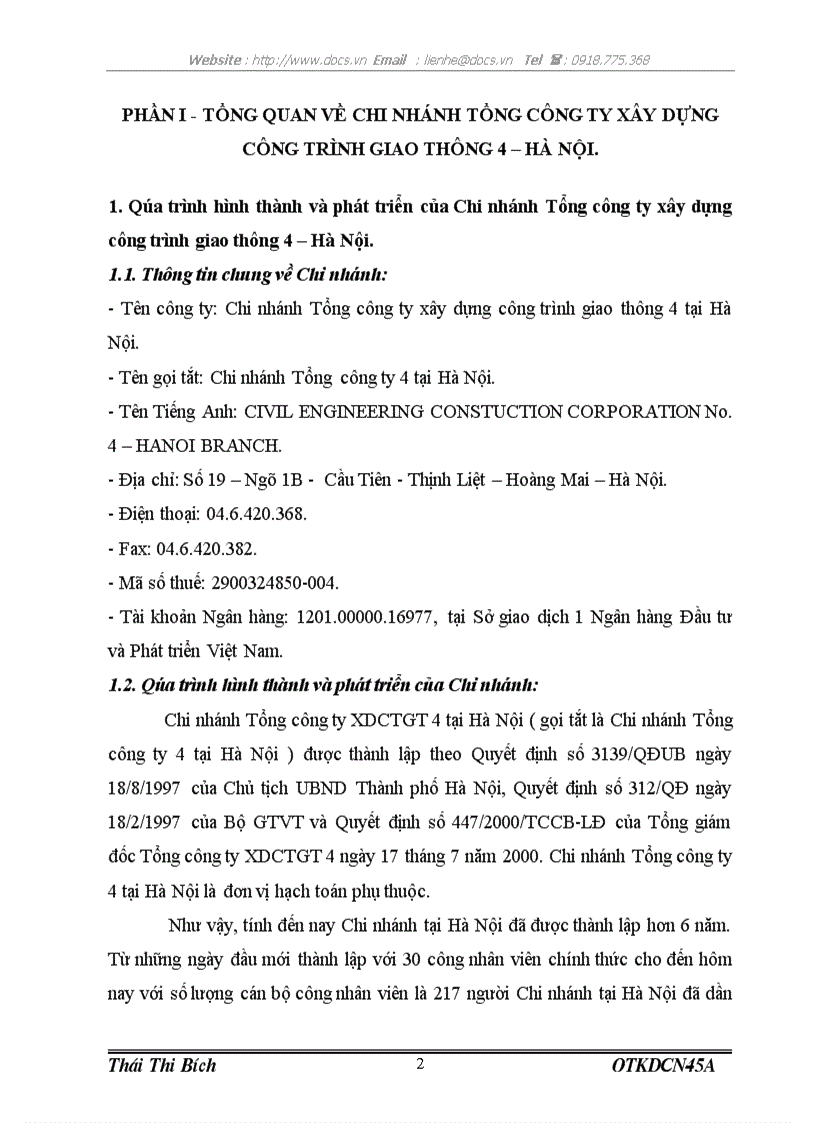 image for page 1số biện pháp hạ giá thành công trình cầu ở Chi nhánh Tổng Công ty xây dựng công trình giao thông 4 Hà Nội