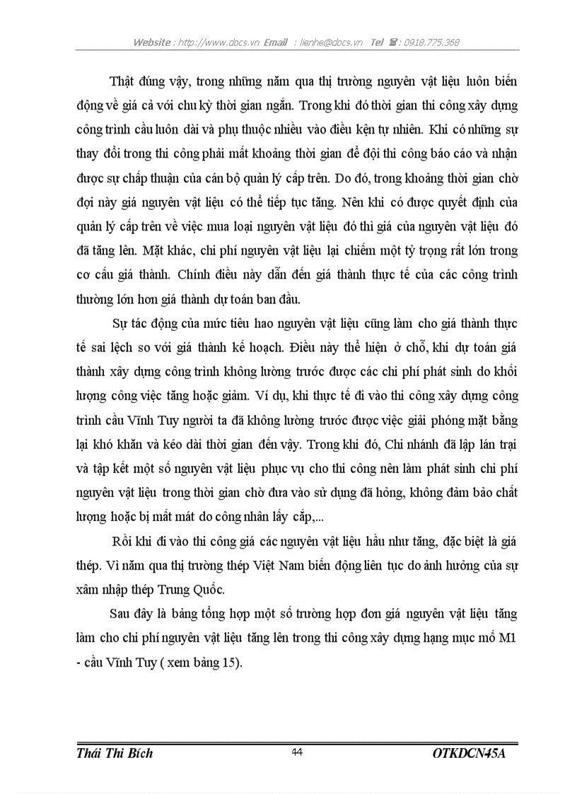 image for page 1số biện pháp hạ giá thành công trình cầu ở Chi nhánh Tổng Công ty xây dựng công trình giao thông 4 Hà Nội