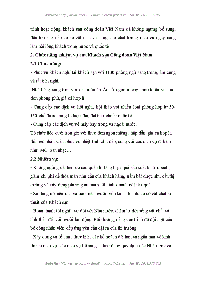 image for page Báo cao tổng hợp Tại Khách sạn Công đoàn Việt Nam