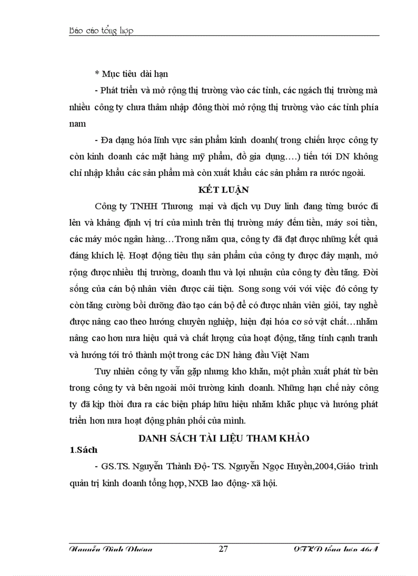 image for page Báo cao tổng hợp Tại Công ty Thương mại và dịch vụ Duy Linh