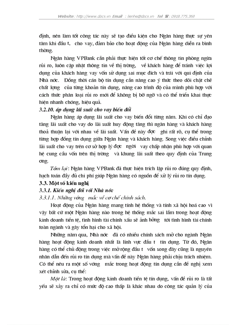 image for page Một số giải pháp phòng ngừa và hạn chế rủi ro tín dụng tại VPBank