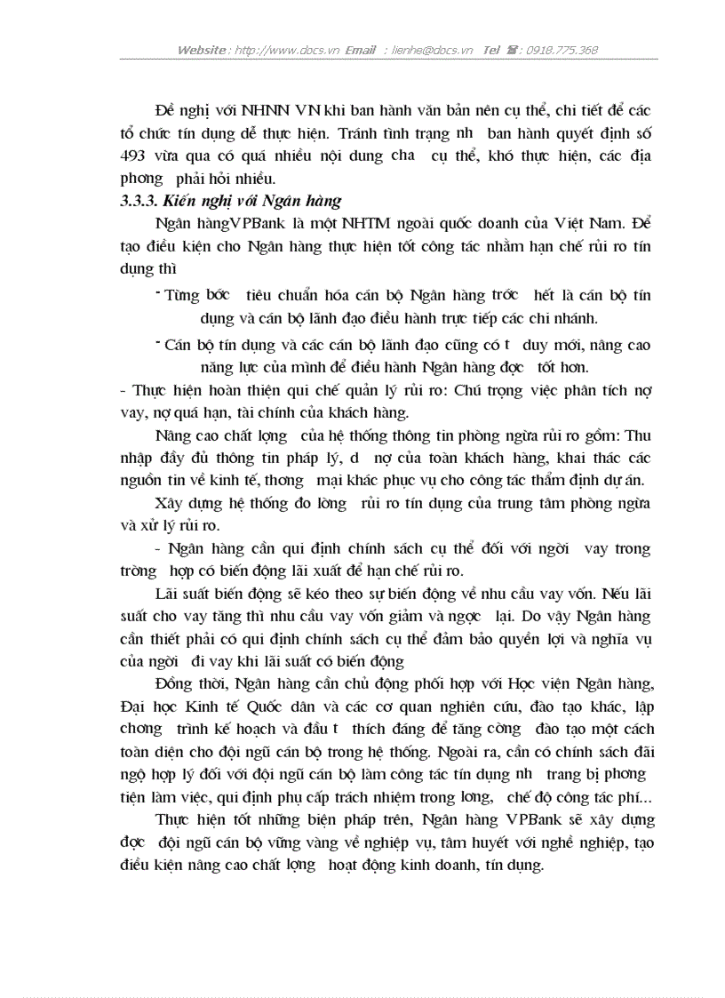 image for page Một số giải pháp phòng ngừa và hạn chế rủi ro tín dụng tại VPBank