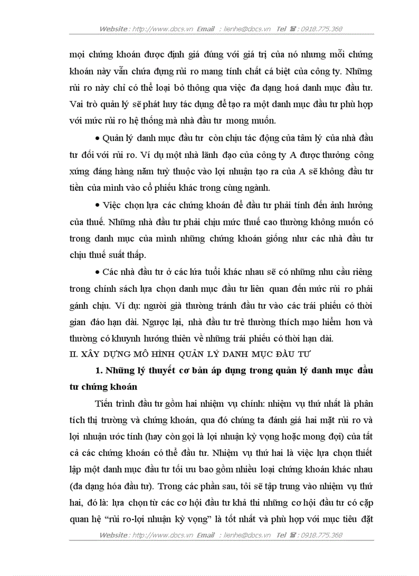 image for page Áp dụng các công cụ toán tài chính vào việc quản lý danh mục đầu tư và ứng dụng trong thị trường chứng khoán Việt Nam