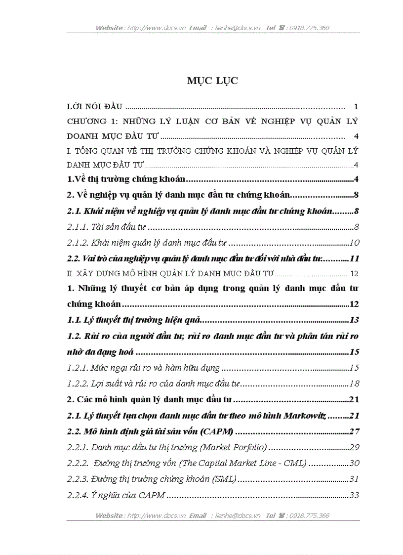 image for page Áp dụng các công cụ toán tài chính vào việc quản lý danh mục đầu tư và ứng dụng trong thị trường chứng khoán Việt Nam