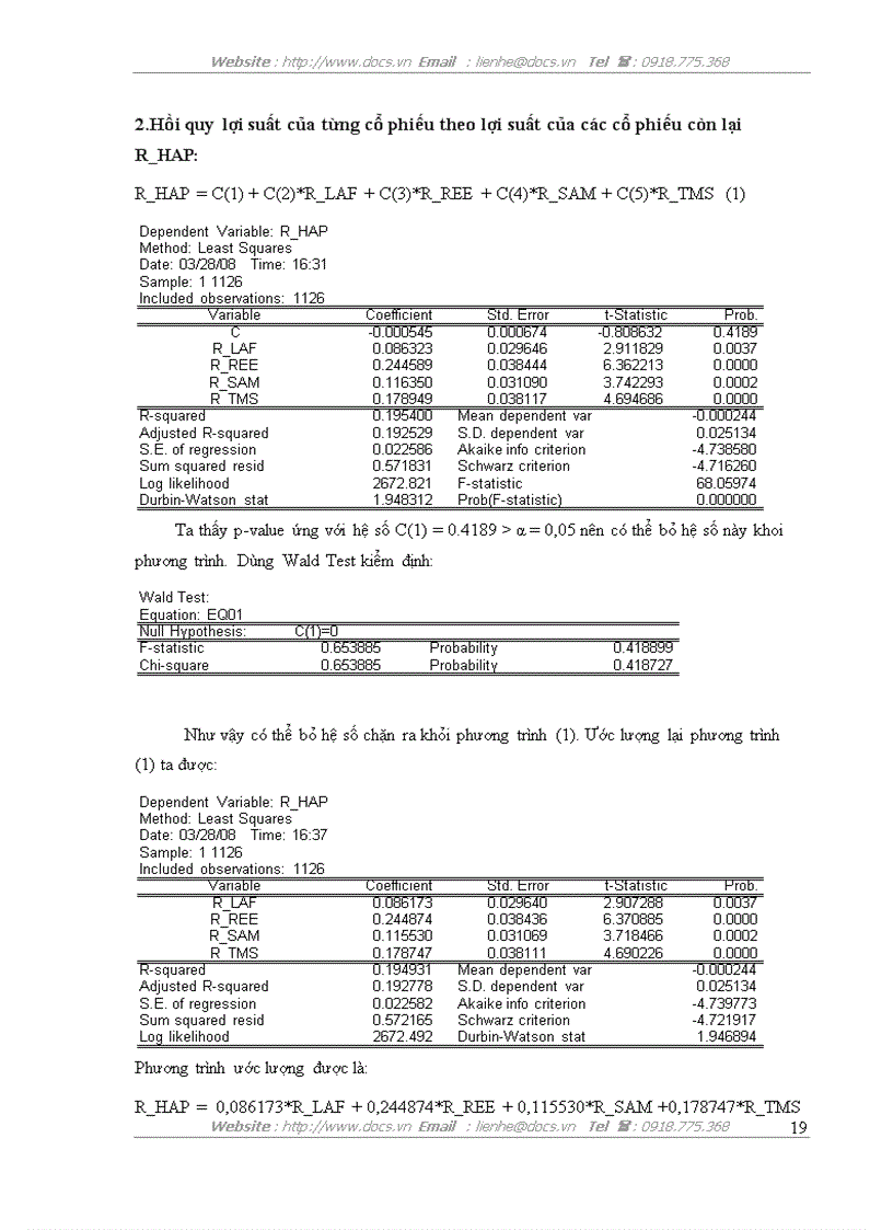 image for page Sử dụng mô hình kinh tế lượng trong phân tích sự biến động và dự báo lợi suất của 1 số cổ phiếu trên thị trường chứng khoán Việt Nam
