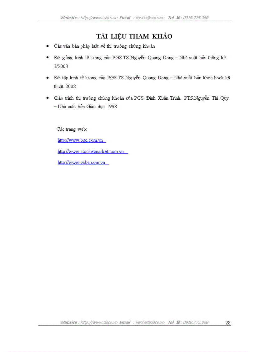 image for page Sử dụng mô hình kinh tế lượng trong phân tích sự biến động và dự báo lợi suất của 1 số cổ phiếu trên thị trường chứng khoán Việt Nam