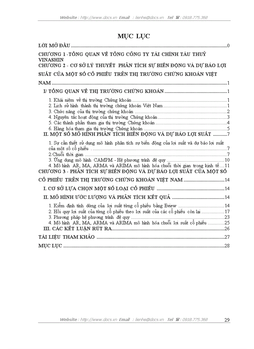 image for page Sử dụng mô hình kinh tế lượng trong phân tích sự biến động và dự báo lợi suất của 1 số cổ phiếu trên thị trường chứng khoán Việt Nam