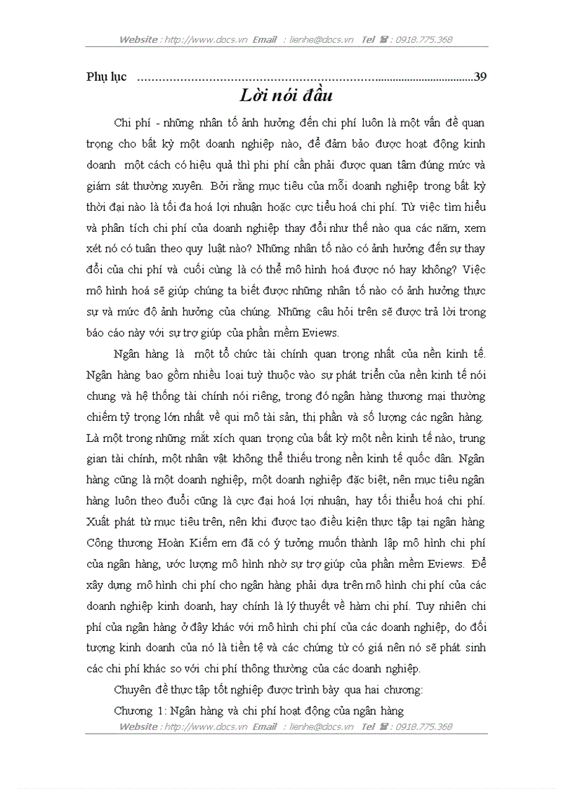 image for page Ứng dụng mô hình chi phí ngân hàng với sự trợ giúp của phần mềm Eviews tại ngânhàng NHTMCP Công Thương VietinBank Hoàn Kiếm