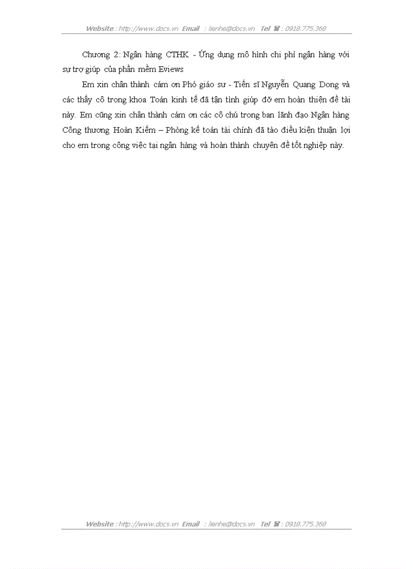 image for page Ứng dụng mô hình chi phí ngân hàng với sự trợ giúp của phần mềm Eviews tại ngânhàng NHTMCP Công Thương VietinBank Hoàn Kiếm