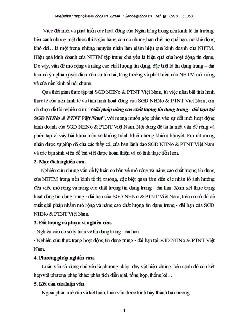 image for page Giải pháp nâng cao chất lượng tín dụng trung dài hạn tại Sở Giao dịch ngânhàng NHNo PTNT AgriBank Việt Nam