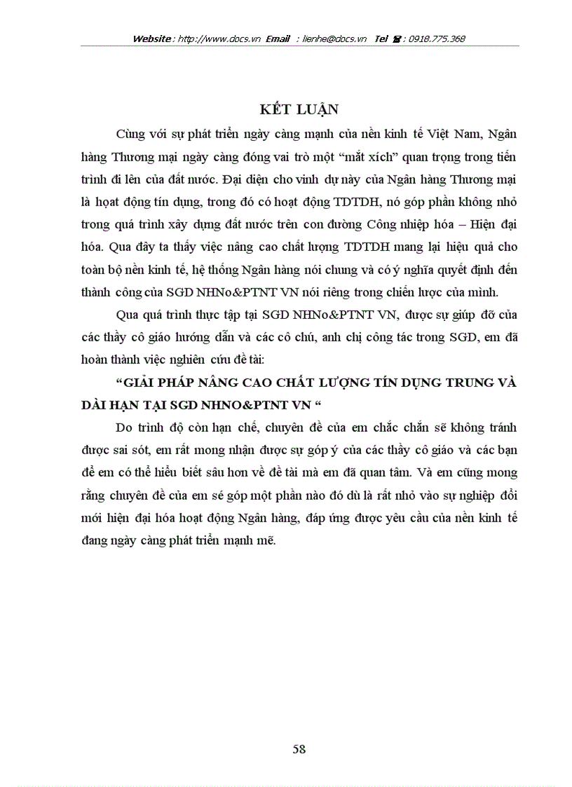 image for page Giải pháp nâng cao chất lượng tín dụng trung dài hạn tại Sở Giao dịch ngânhàng NHNo PTNT AgriBank Việt Nam