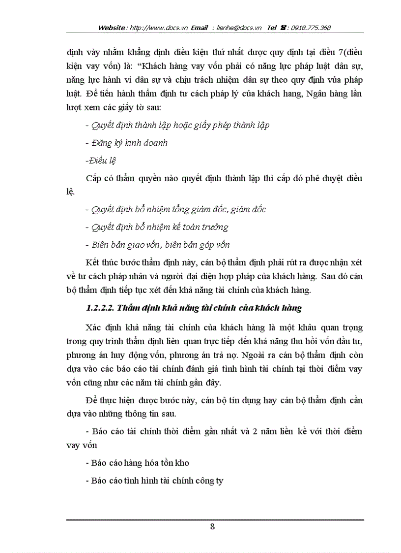 image for page Nâng cao chất lượng thẩm định tài chính dự án cho vay tại Chi nhánh ngânhàng NHNo PTNT AgriBank Tam Trinh