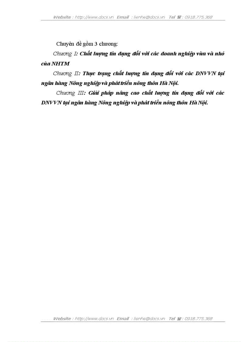 image for page Nâng cao chất lượng tín dụng đối với các doanh nghiệp vừa và nhỏ tại Chi nhánh Ngân hàng Nông nghiệp và Phát triển nông thôn Hà Nộ