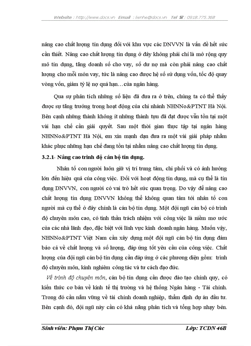 image for page Nâng cao chất lượng tín dụng đối với các doanh nghiệp vừa và nhỏ tại Chi nhánh Ngân hàng Nông nghiệp và Phát triển nông thôn Hà Nộ