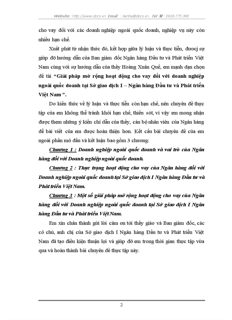 image for page Giải pháp mở rộng hoạt động cho vay đối với doanh nghiệp ngoài quốc doanh tại Sở giao dịch I Ngân hàng Đầu tư và Phát triển Việt Nam