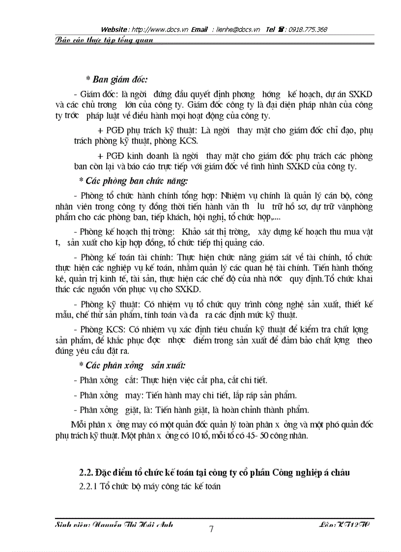 image for page Báo cáo Tại Công ty CP công nghiệp Á Châu lt KT gt