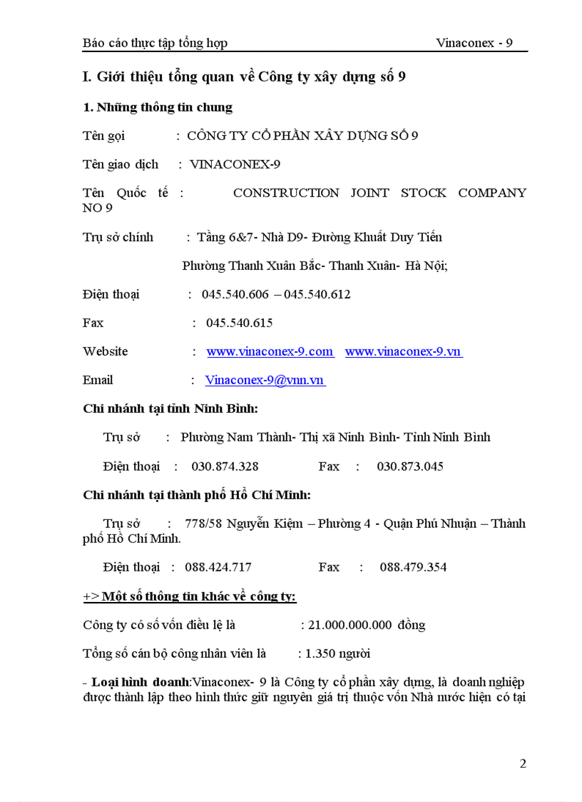 image for page Phân tích kết quả sản xuất kinh doanh của Công ty xây dựng số 9 trong những năm gần đây