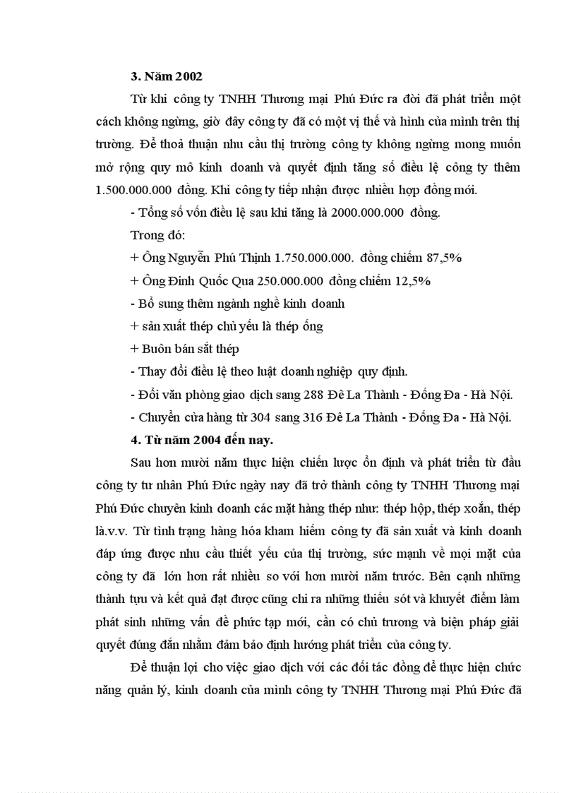 PHÂN TÍCH MỤC TIÊU PHƯƠNG HƯỚNG PHÁT TRIỂN HOẠT ĐỘNG KINH DOANH CỦA CÔNG TY TNHH thương mại Phú Đức