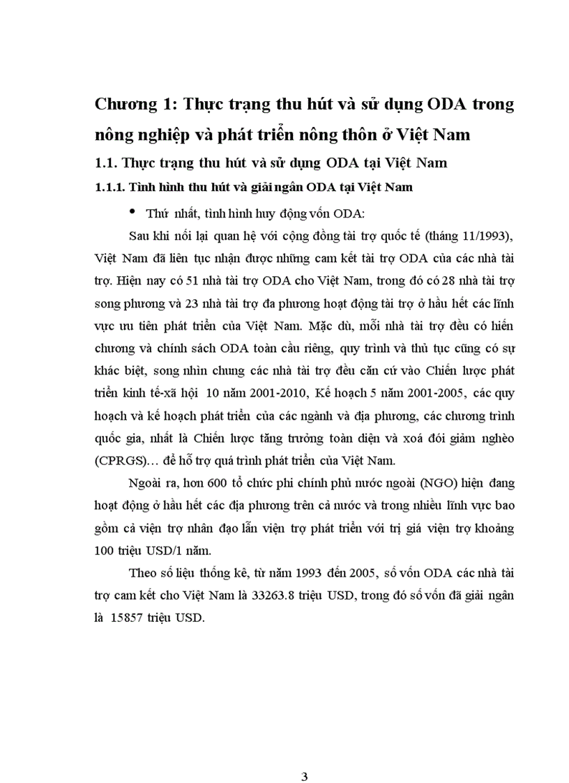 Thu hút và sử dụng vốn ODA cho nông nghiệp và phát triển nông thôn ở Việt Nam đến 2010