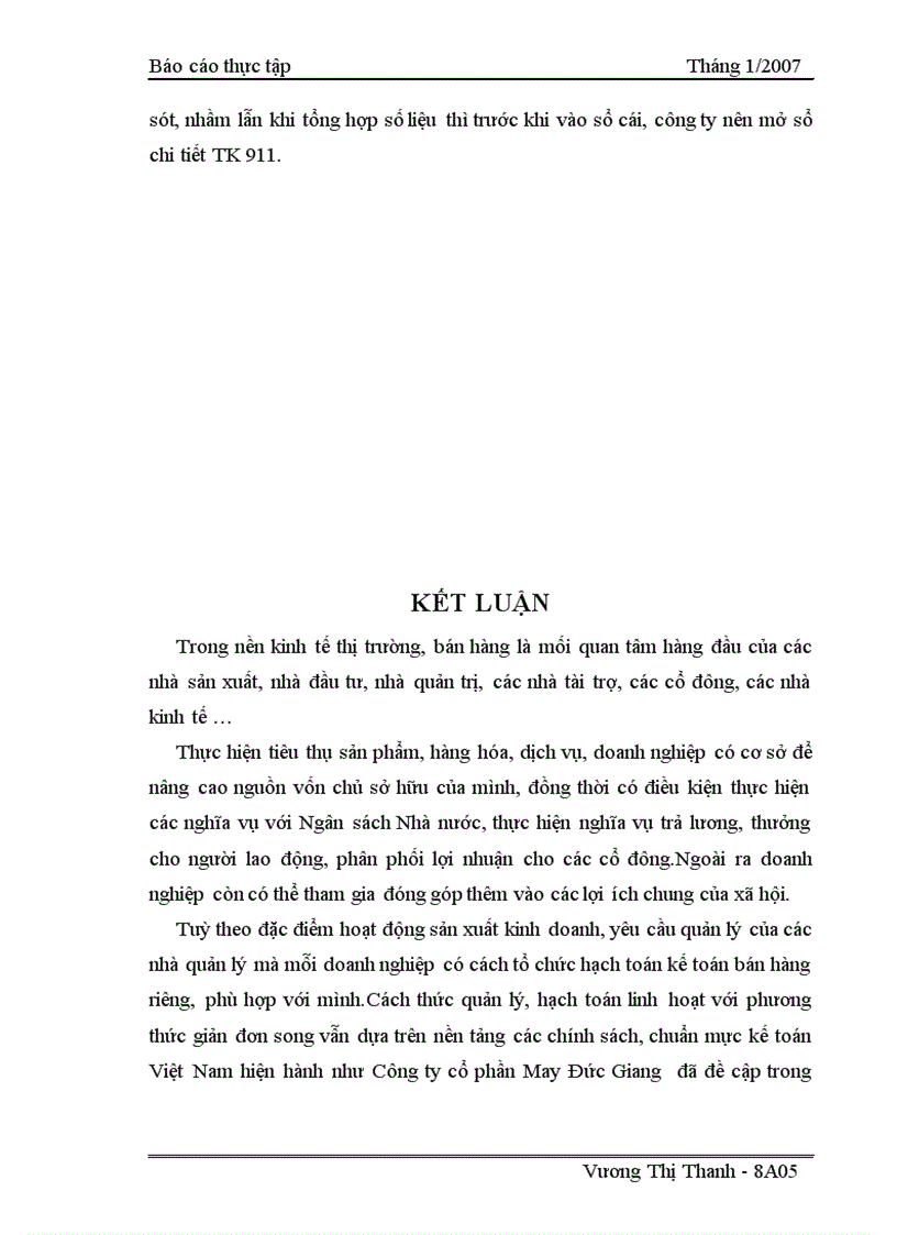 image for page Kế toán bán hàng và xác định kết quả bán hàng tại Công ty cổ phần May Đức Giang