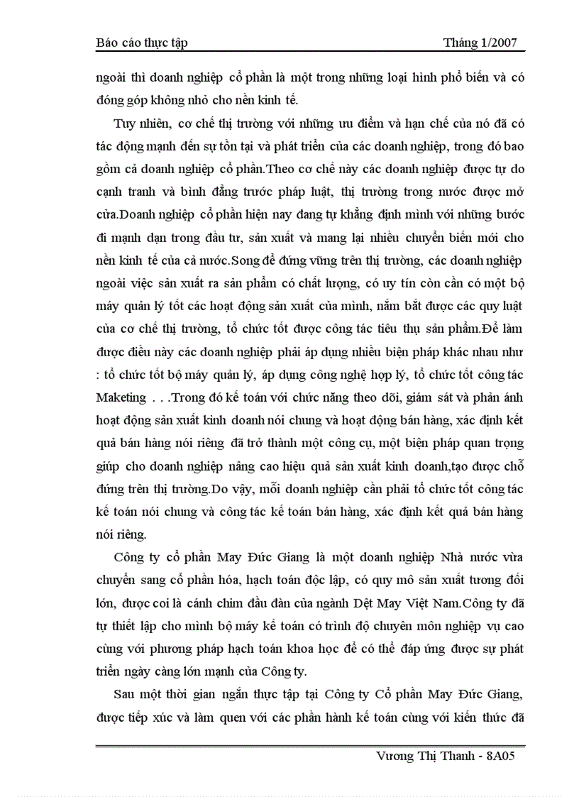 image for page Kế toán bán hàng và xác định kết quả bán hàng tại Công ty cổ phần May Đức Giang