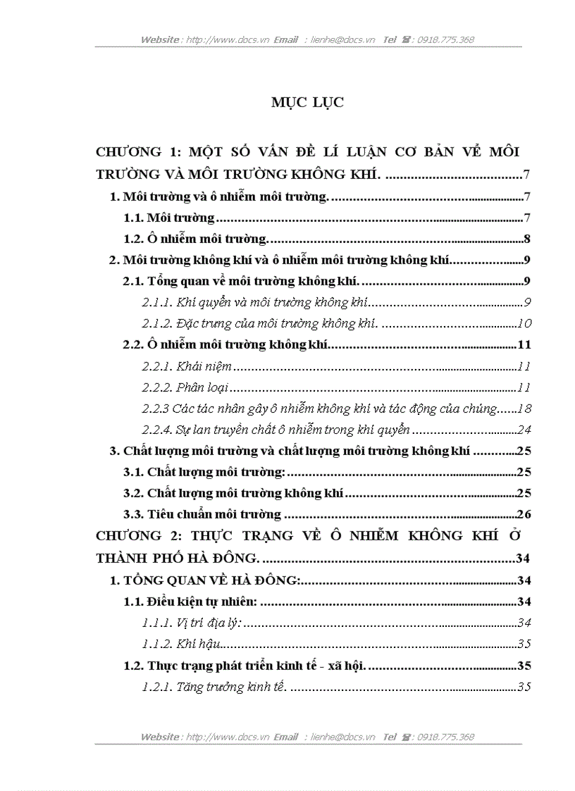 Thực trạng về ô nhiễm không khí ở TP Hà Đông