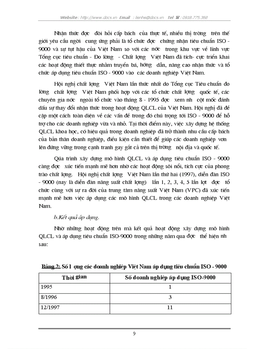 image for page Hệ thống QLCL theo tiêu chuẩn ISO 9000 và việc áp dụng nó vào trong các doanh nghiệp Việt Nam