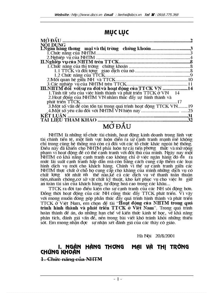 image for page Hoạt động của NHTM trong quá trình hình thành và phát triển TTCK ở Việt Nam