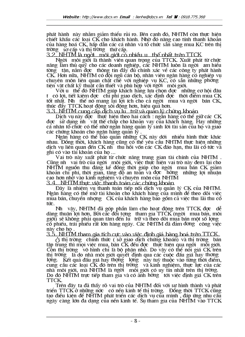 image for page Hoạt động của NHTM trong quá trình hình thành và phát triển TTCK ở Việt Nam