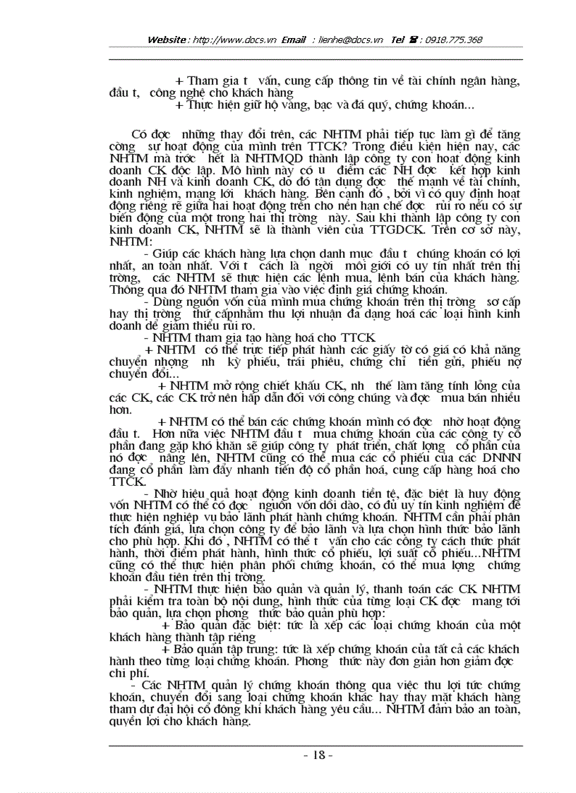 image for page Hoạt động của NHTM trong quá trình hình thành và phát triển TTCK ở Việt Nam