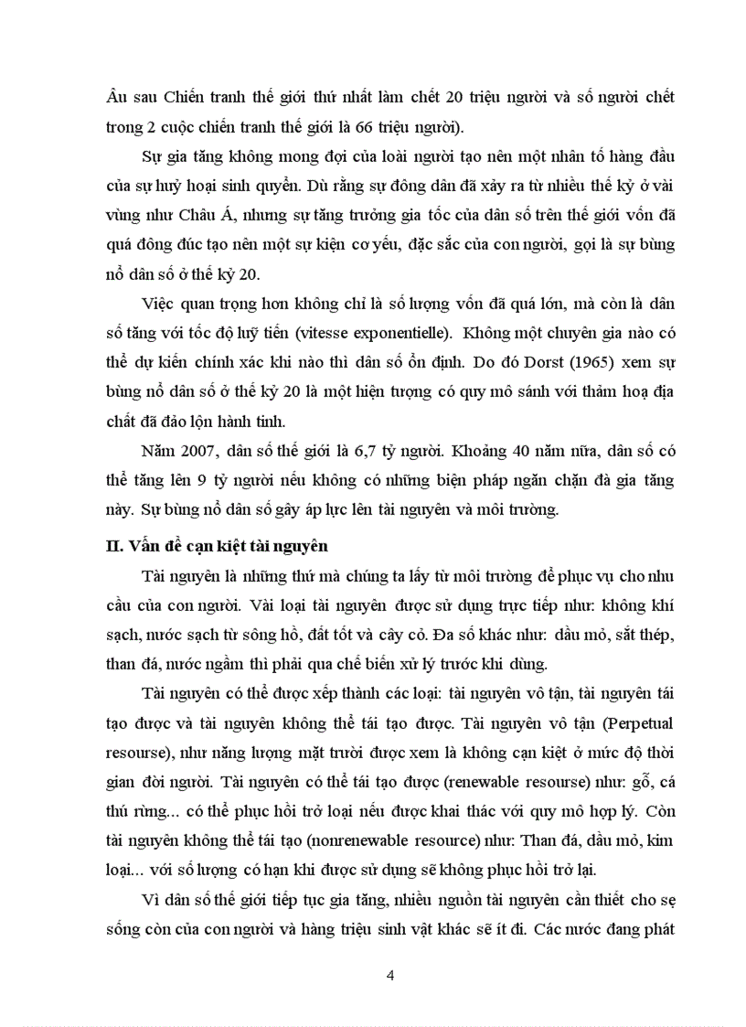 image for page Mối quan hệ giữa dân số tài nguyên môi trường