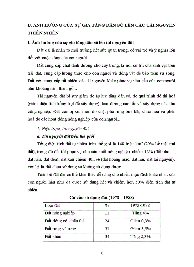 image for page Mối quan hệ giữa dân số tài nguyên môi trường