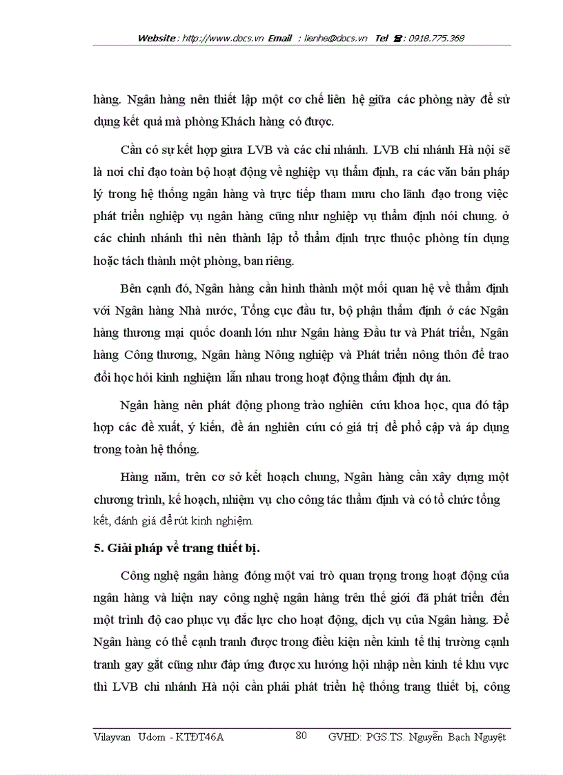 image for page Giải pháp nâng cao chất lượng thẩm định tài chính dự án đầu tư vay vốn tại ngânhàng NHLD Lào Việt LVB chi nhánh Hà Nội