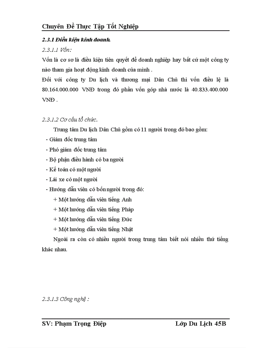 image for page Phân tích hoạt động kinh doanh của trung tâm lữ hành thuộc công ty cổ phần du lịch và thương mại Dân Chủ