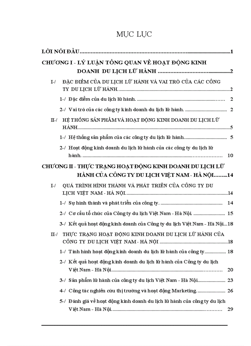 image for page Thực trạng hoạt động kinh doanh du lịch lữ hành của công ty du lịch Việt Nam Hà Nội