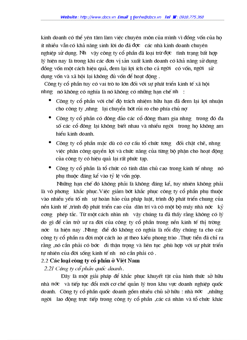 image for page Công ty cổ phần và vai trò của nó trong phát triển kinh tế ở nước ta hiện nay