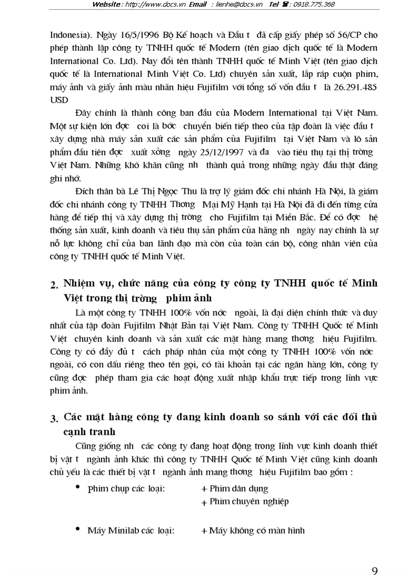 image for page Công ty TNHH quốc tế Minh Việt phân đoạn và lựa chọn thị trường mục tiêu cho sản phẩm Fujifilm