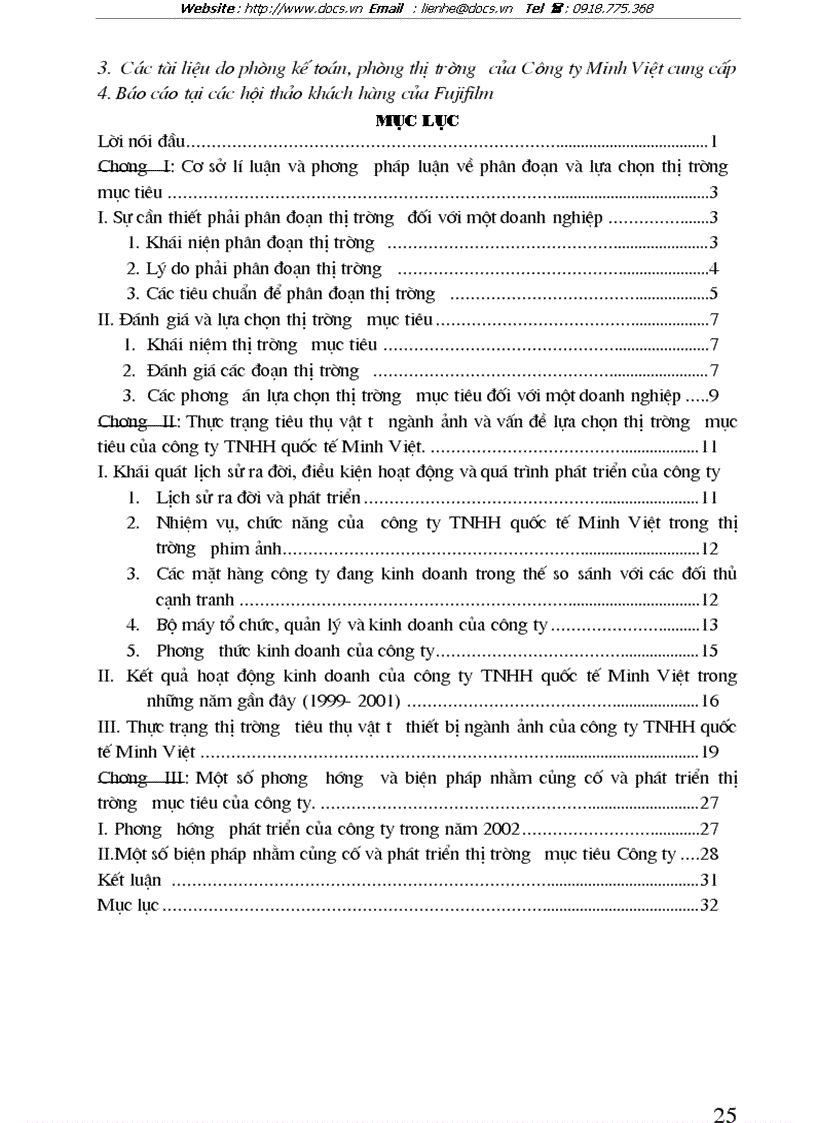 image for page Công ty TNHH quốc tế Minh Việt phân đoạn và lựa chọn thị trường mục tiêu cho sản phẩm Fujifilm