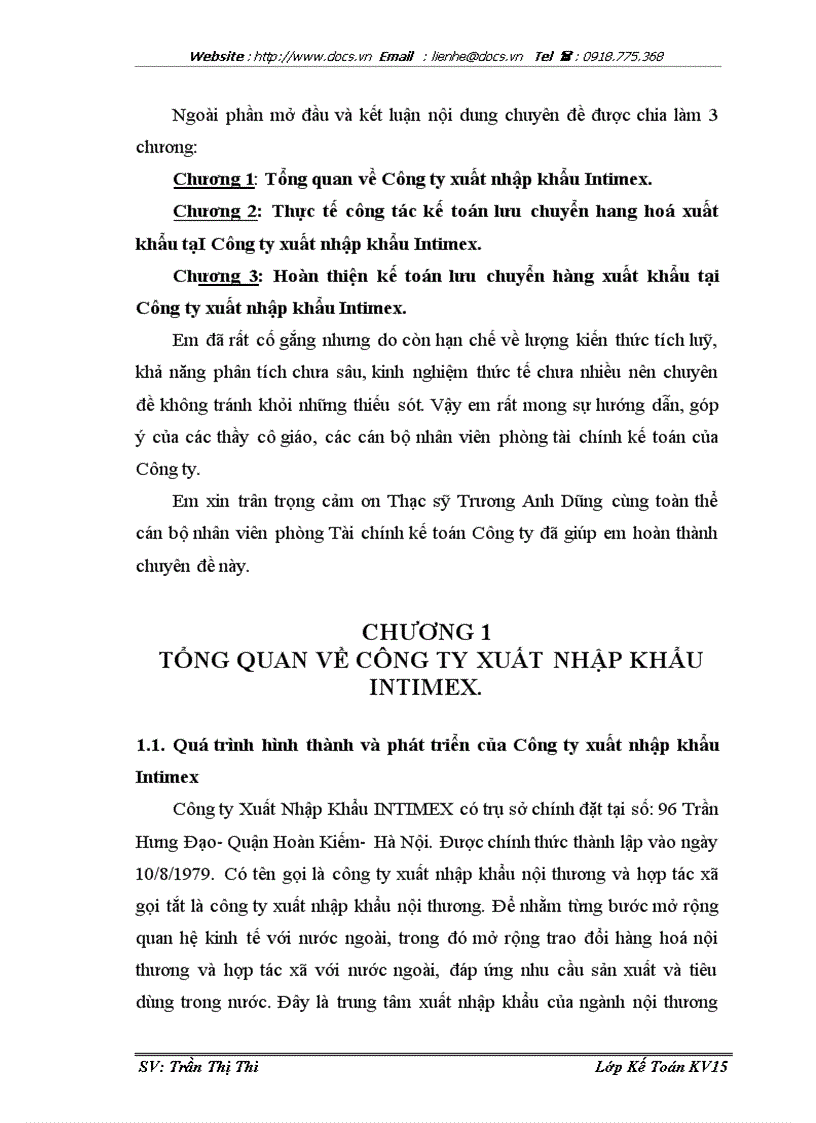 image for page Hoàn thiện kế toán lưu chuyển hàng xuất khẩu tại Công ty xuất nhập khẩu Intimex