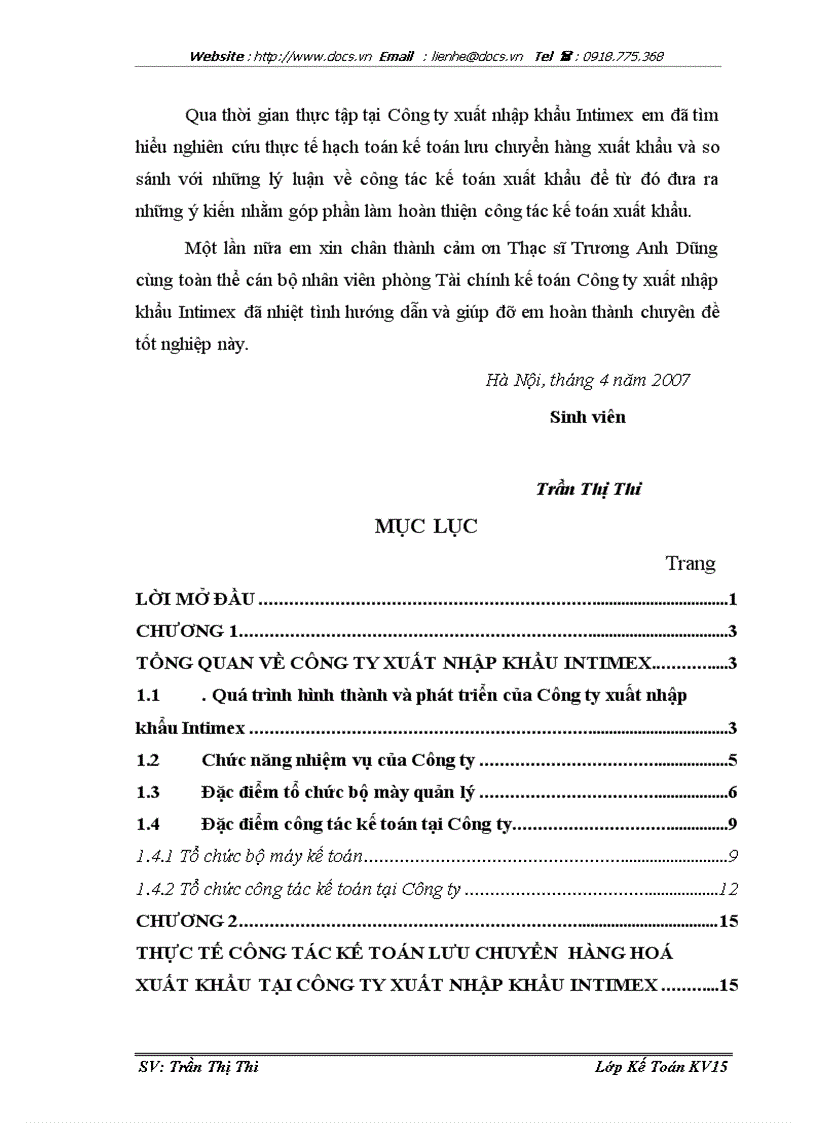 image for page Hoàn thiện kế toán lưu chuyển hàng xuất khẩu tại Công ty xuất nhập khẩu Intimex
