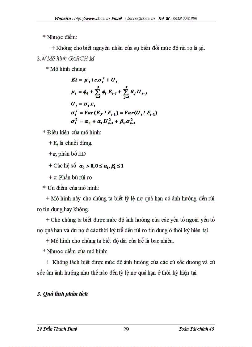 image for page Sử dụng mô hình ARCH GARCH để phân tích và đành giá rủi ro tín dụng tại Ngân hàng Quốc tế VIB