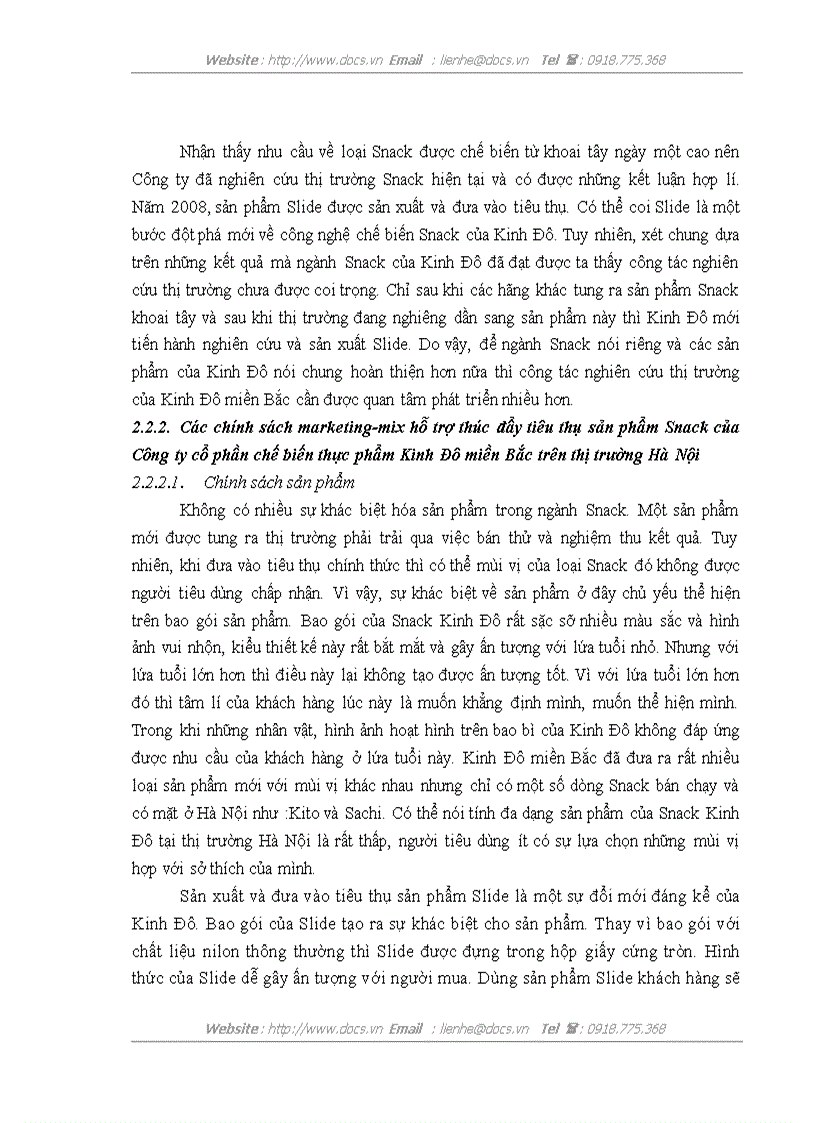 image for page Đẩy mạnh tiêu thụ sản phẩm Snack của Công ty cổ phần chế biến thực phẩm Kinh Đô miền Bắc trên thị trường Hà Nội