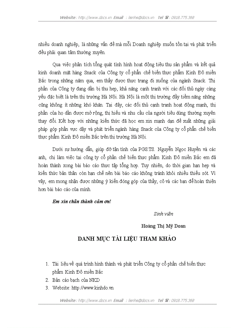 image for page Đẩy mạnh tiêu thụ sản phẩm Snack của Công ty cổ phần chế biến thực phẩm Kinh Đô miền Bắc trên thị trường Hà Nội