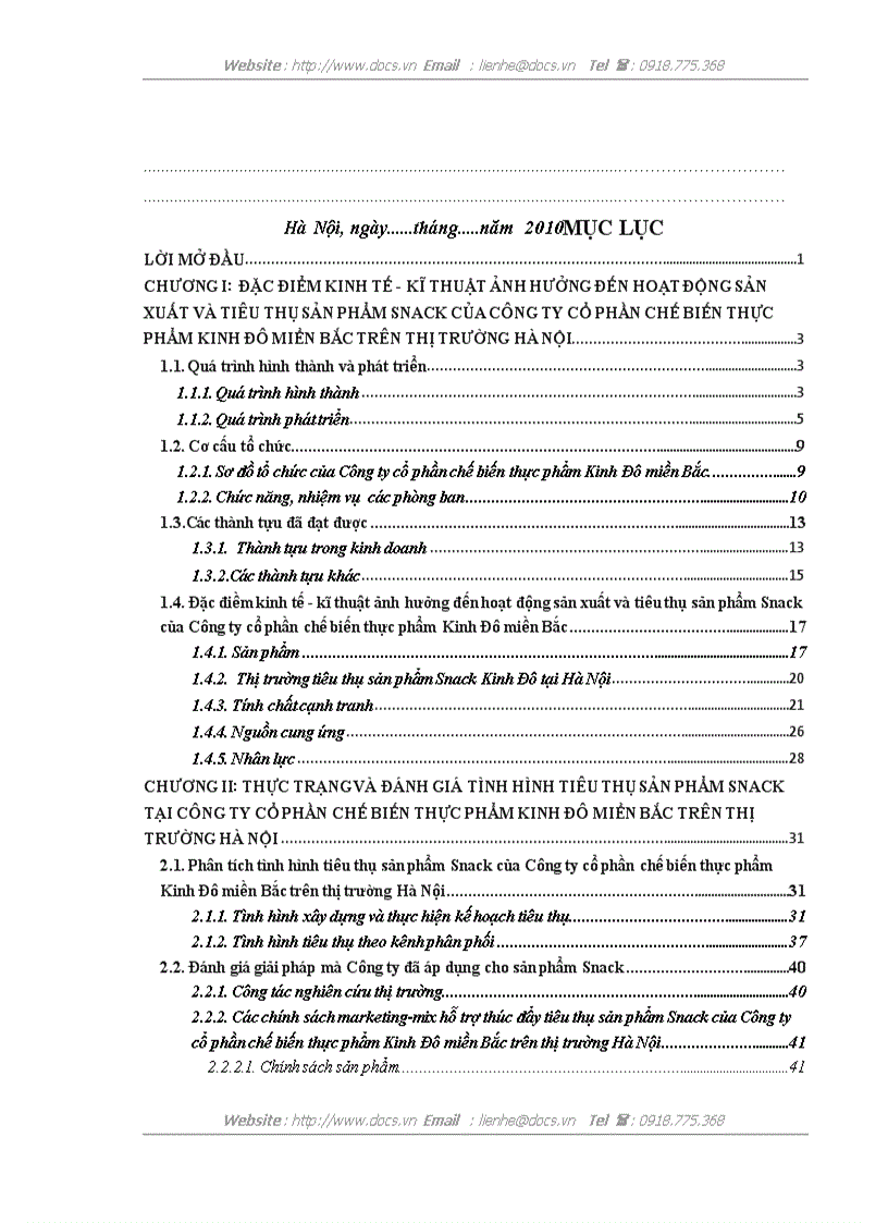 image for page Đẩy mạnh tiêu thụ sản phẩm Snack của Công ty cổ phần chế biến thực phẩm Kinh Đô miền Bắc trên thị trường Hà Nội
