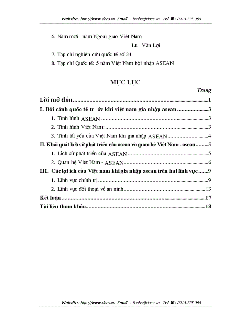 image for page Lợi ích của Việt Nam trong việc gia nhập ASEAN
