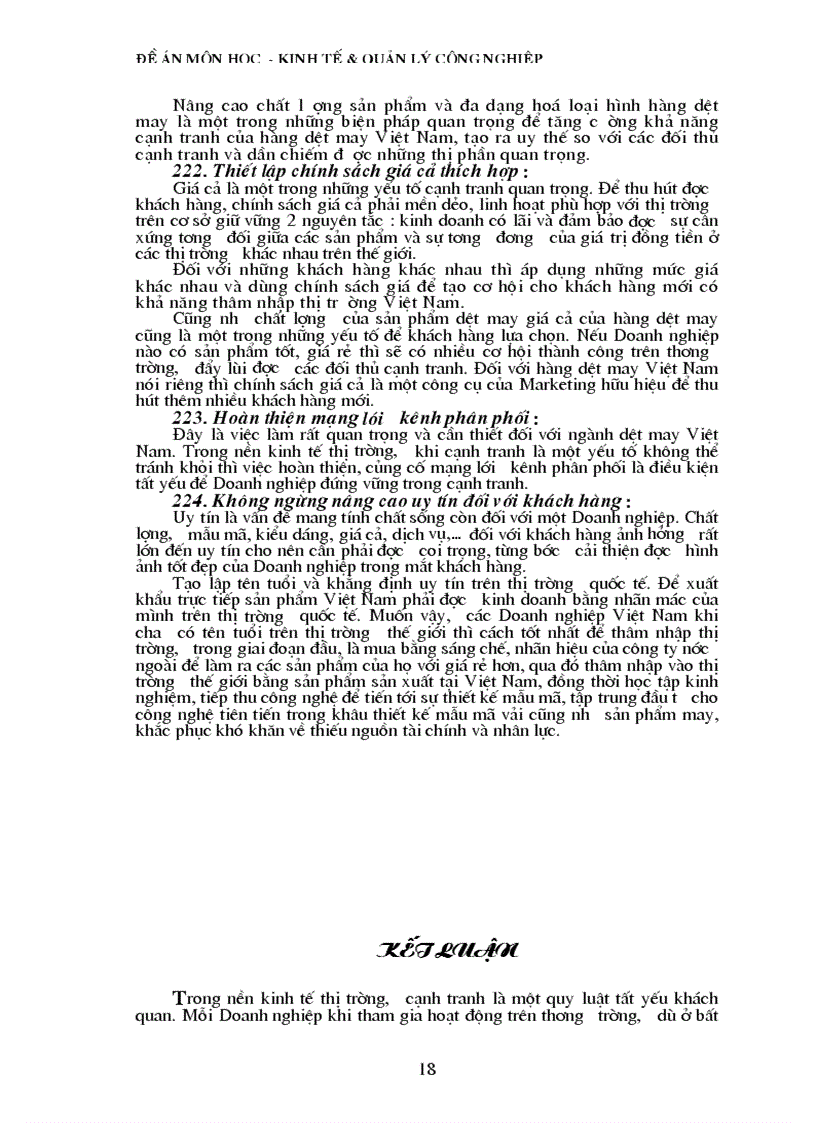 image for page Một số biện pháp nâng cao khả năng cạnh tranh của hàng dệt may Việt Nam