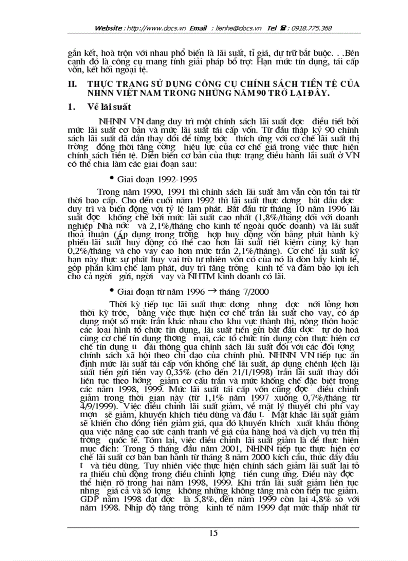 image for page Đánh giá hiệu quả sử dụng các công cụ chính sách tiền tệ của nhnn việt nam trong thập kỷ 90 và những năm đầu thế kỷ 2